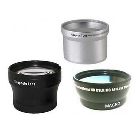 Wide + Tele Lens + Tube Adapter bundle for Canon Powershot G6 Digital