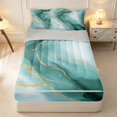thumbnail image 2 of Erosebridal Teal Marble Zipper Full Size Comforter Sets with Fitted Sheet and 2 Pillowcases, Watercolor Marbling Zipper Bedding Set, Gray Reversible, 2 of 7