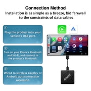 Binize Wireless CarPlay/Android Auto Adapter for Car with Factory Wired CarPlay/Android Auto