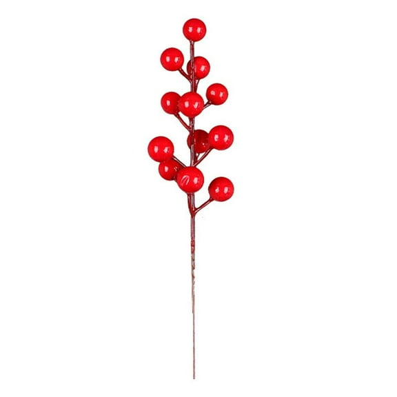 Zeiwohndc 10Pcs/set Artificial Red Cherry Stems Festival Holiday Berries Stems for Xmas