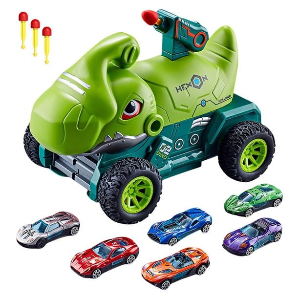 Dinosaur Rail Car Toy Fgerh46769gre (vehículo Misil Catapulta Transformador) Verde
