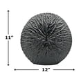 thumbnail image 4 of Bergamo Art 11" Decorative Handmade Aluminum Round Flower Vase in Black, 4 of 4