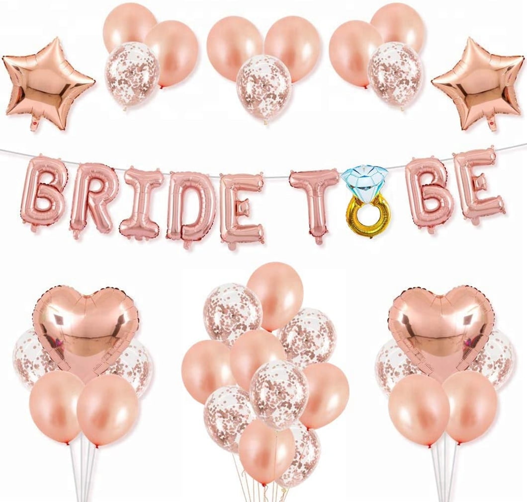 YANSION Gold Bride To Be Balloons Set, Diamond Ring Balloon for Bride To Be  Decorations, Bachelorette Party Decorations, Bride Balloons Gold, Bridal  Shower Decorations 