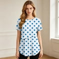 thumbnail image 5 of Hxshgdsn Womens Maternity Nursing Top for Breastfeeding Short Sleeve Cute Printed Round Neck Pullover Tops（Blue/S）, 5 of 9