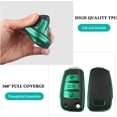 thumbnail image 4 of Key Fob Cover Compatible with Audi A1 A3 Q3 Q7 R8 A6L TT 3 Button Flip Key Keychain Case Holder Protector,A:green, 4 of 6
