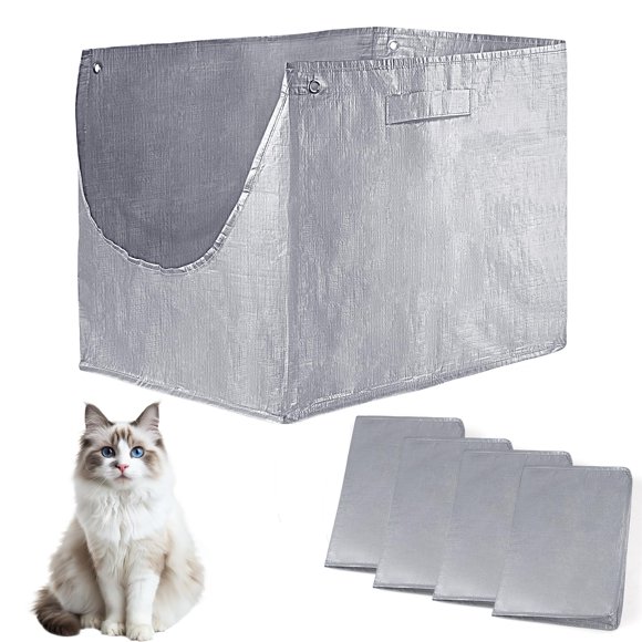 4 Pack Refill Liners Compatible with Modkat Flip Litter Box Liners Type F, Reusable litter Liners for Type F with Carrying Handles, Waterproof and Durable Cat box Liners