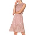 thumbnail image 2 of INSPIRE CHIC Women's Metallic Dots Print Sleeveless Ruffle Cocktail Dress, 2 of 7