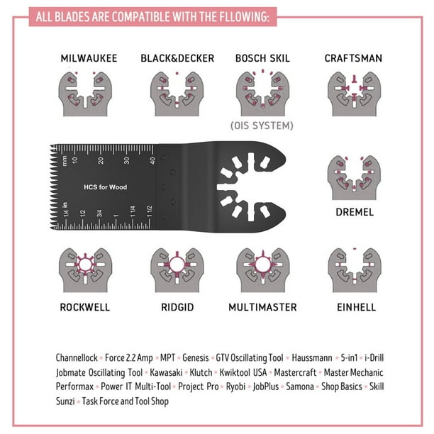 66pcs Oscillating Tool Blades Oscillating Multitool Saw Blades Accessories Kit for Fein Multimaster Makita Milwaukee Rockwell Ryobi Craftsman Ridgid Walmart