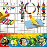 8 Packs Bird Swing Chewing Toys- Parrot Hammock Bell Toys Suitable for Small Parakeets, Cockatiels, Conures, Finches,Budgie,Macaws, Parrots