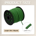 thumbnail image 2 of Uxcell 98 Yards x 2.6mm Faux Leather Cord, Flat Suede Cord Leather Strip Braiding String Lace, Green, 2 of 7
