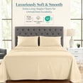 thumbnail image 2 of Casa Platino 100% Egyptian Cotton Sheets Bed Set Queen Size – Ultra-Soft Hotel Luxury Comfort with 15" Deep Pocket Queen Sheets, Fade Resistant, Machine Washable – Ivory, 2 of 8