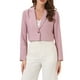 thumbnail image 4 of CHAQUETA BLAZER CORTA DE MUJER CON MANGAS LARGAS Y SOLAPA ABIERTA INSPIRADA EN CHIC, COLOR ROSA, 4 of 6