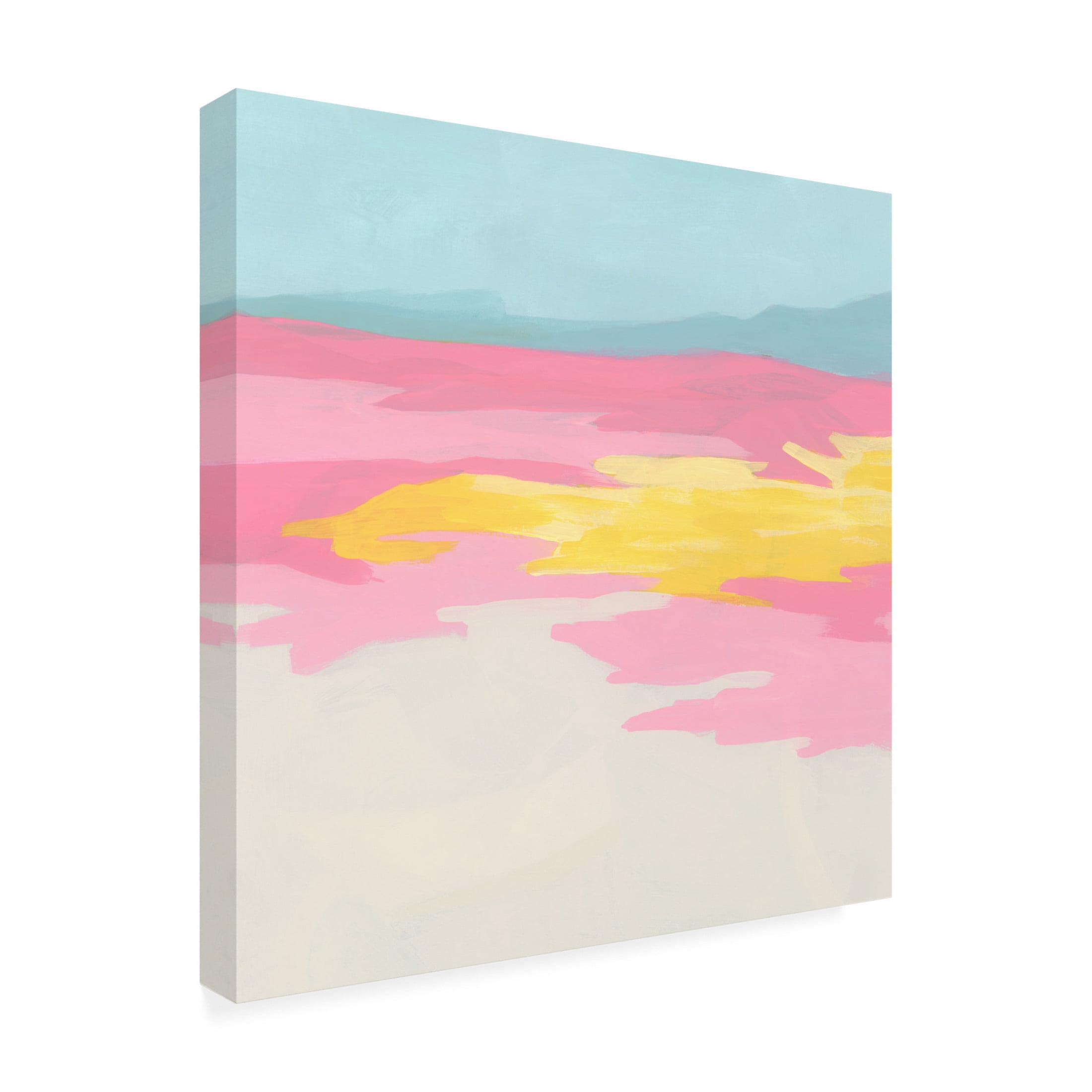 Canvas Wall Art - June Erica Vess 'Flamingo Flats I' Wall Art for Living Room, Bedroom, or Office Décor by Trademark Fine Art - 24 x 24 Inches