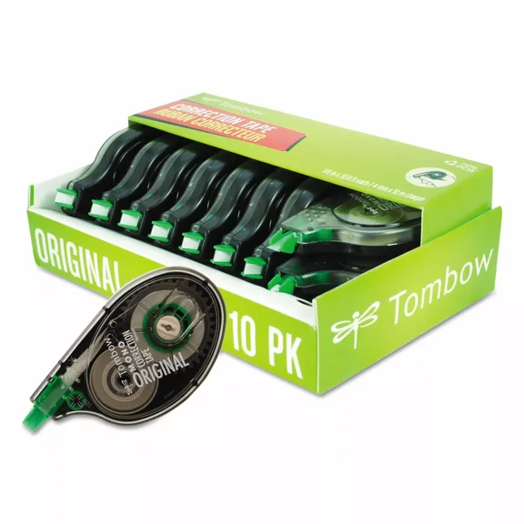 Tombow MONO Correction Tape 1/6" x 394" White Tape 10/Pack 68720