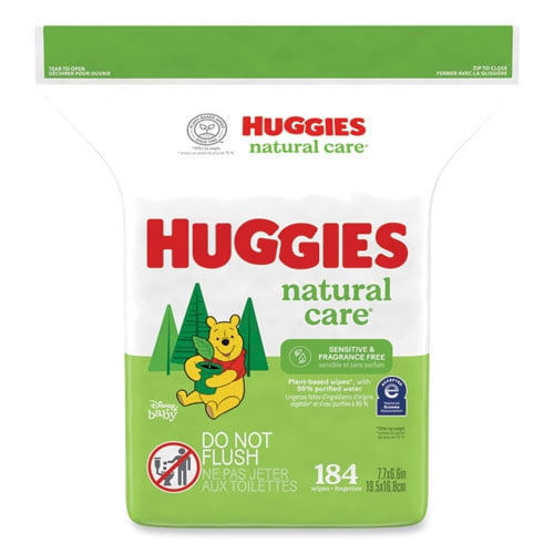 Huggies Natural Care Sensitive Baby Wipes are plantbased wipes, made with 99 purified water