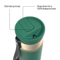 thumbnail image 3 of Contigo 24 oz SnapSeal Leak-Proof Stainless Steel Water Bottle – Keeps Drinks Hot & Cold, Reusable Straw, Spill-Proof for Bags, Carry Strap, Green/Champagne, 3 of 8