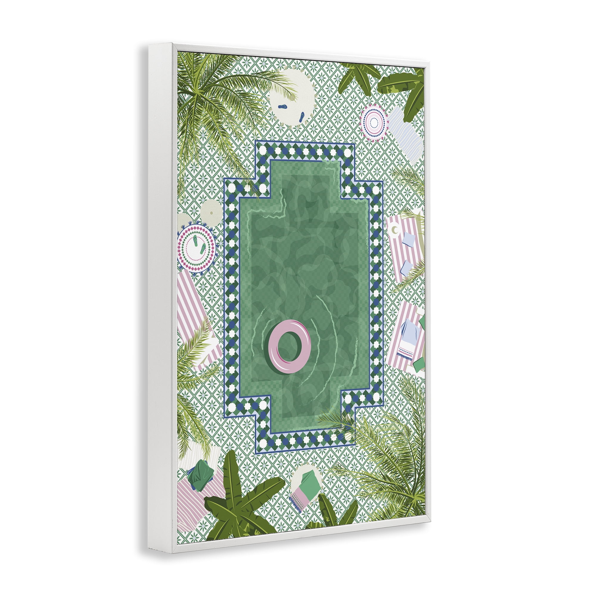 Stupell Industries Morocco Riad Pool White Framed Giclee Art, design by Vero Illustrates