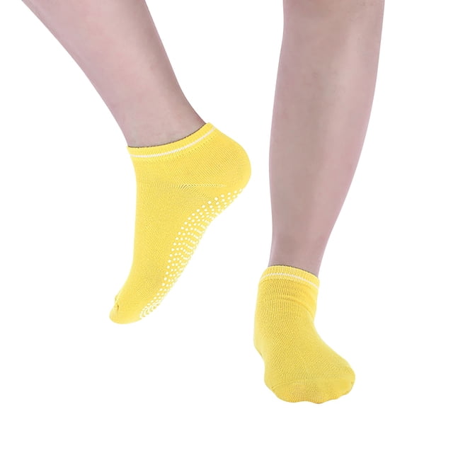 Under $5 Socks Yellow Ladies' Solid Color Backless Grip Socks Yoga Ankle Sports Socks Ladies' Anti Slip Slippers Socks