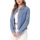 thumbnail image 4 of Chaqueta de mezclilla casual de mujer INSPIRE CHIC, con botones, mangas largas, textura lavada, talla XL, azul claro, 4 of 6