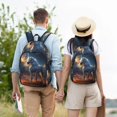 thumbnail image 4 of Rocae Starry Light White Horse for Canvas College Laptop Backpack for Men Women-Small, 4 of 5