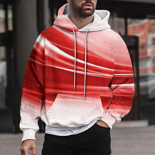 Sudadera con capucha para hombre, estilo casual, con cuello redondo, estampado, manga larga, blusa de poliéster