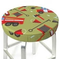 thumbnail image 3 of Naloa Cartoon Fire Truck Round Bar Stool Cushion Cover 12-14 inch, Fits Kitchen, Office, Restaurant Chairs - 14 inch, 3 of 7