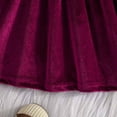 thumbnail image 5 of Flower Girl Dress,Girls Velvet Long Sleeve Dress Party Outfit with Bow Headband,Formal Holiday Elegant Christmas Birthday Attire for Toddler,Toddler Girl Dress,,6-9 Months, 5 of 8