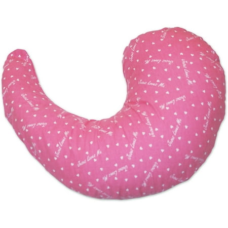 NuAngel Trinity II Nursing Pillow with Pillowcase - Pink "Jesus Loves Me"