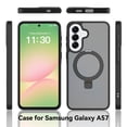 thumbnail image 2 of Asuwish Phone Case for Samsung Galaxy A57 5G Tempered Glass Screen Protector Magnetic Folding Stand Frosted Translucent Rugged Shockproof Protective Cell Cover A 57 57A LTE Women Men Black, 2 of 7