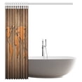thumbnail image 2 of MYPOP Vintage Map of the World Decor Shower Curtain, Rustic Home Decor World Map Carving on Wood Plank Fabric Bathroom Shower Curtain with Hooks, 60 X 72 Inches, 2 of 2