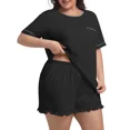 thumbnail image 2 of Cueply Women’s Plus Size Pajama Set Short Sleeve Top & Ruffle Shorts 2-Piece Sleepwear Soft Stretchy Loungewear with Elastic Waist, 2 of 7