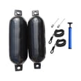 thumbnail image 4 of Almencla 2 Pieces Boat Fenders 4.5'' x16'' with Rope and Inflator Pump Anti Collision for Black, 4 of 8