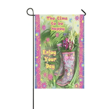 MYPOP Color Boot with Flower Garden Flag Banner 12 x 18 inch