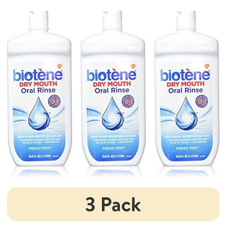 (3 pack) Biotene Dry Mouth Oral Rinse for Dry Mouth Symptoms 33.8 FL OZ