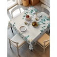 thumbnail image 2 of Teal Green Eucalyptus Suqare Tablecloth - 60 x 60 Inch, Farmhouse Weeping Leaves Linen Waterproof & StainResistant Tablecloth, Washable Oil-proof Table Cover for Dining/Party/Wedding/Camping/Buffet, 2 of 9