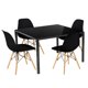 thumbnail image 1 of Comedor con Mesa en Vidrio Negro Moderna + 4 Sillas Eames negro, 1 of 8