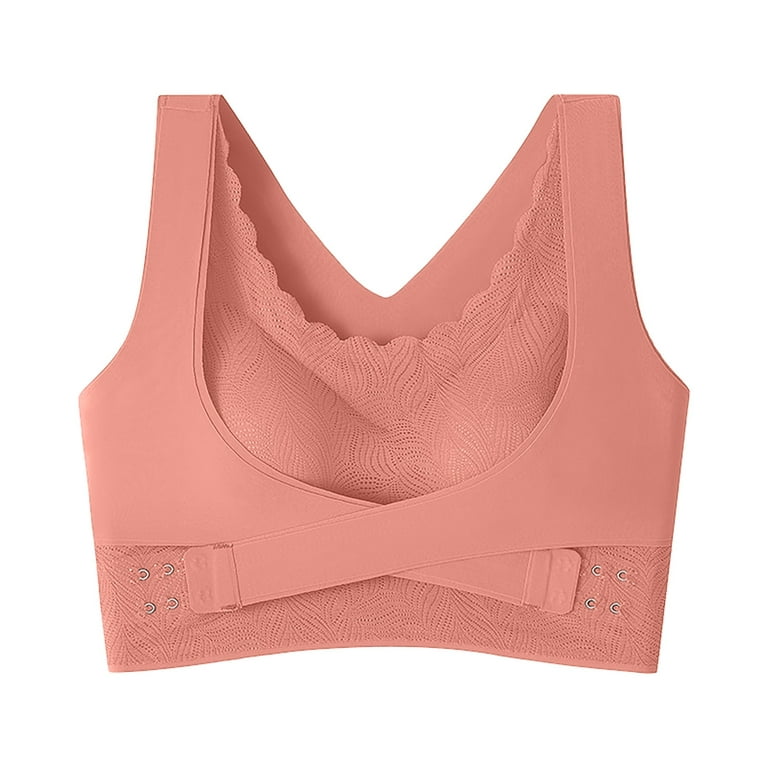 Bigersell Sports Bras for Women High Support Large Bust Summer Push up Bras  for Women T-Shirt Bra Style B2314 V-Neck Pullover Bras Hook and Eye Bra