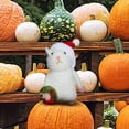 thumbnail image 3 of JLFNYA Halloween Mouse with a Wreath Felted Wool Animals Needle Felted,Cute Felt Mice Figurine for Halloween Christmas Decor,Christmas Mouse, 3 of 5