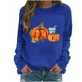 thumbnail image 2 of Thanksgiving 2025! Thanksgiving Shirts for Women,Women's Breast Printed Round Neck Long Sleeve Top Sweater,Thanksgiving Tops for Women, 2 of 3