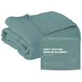 thumbnail image 1 of Manta de cama Cosy Family, muselina de algodón, 100% 200 x 230 cm, color verde, 1 of 7