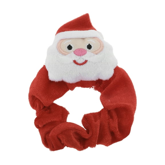 Unique Bargains 1 Pc Christmas  Hair Scrunchies Santa Claus Hair Rope for Christmas Red White