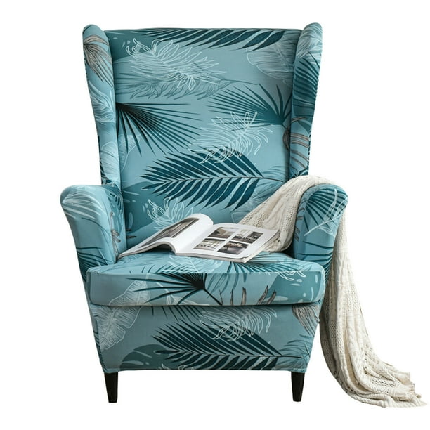 TOPCHANCES 2Piece Wingback Chair Cover, Stretch Armchair Slipcover Wing Chair Sofa Covers