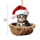 thumbnail image 3 of Colgante de coche de Navidad para gatos - Decoración colgante festiva para espejo retrovisor, mochila y hogar, adorno navideño rojo y verde, 3 of 8