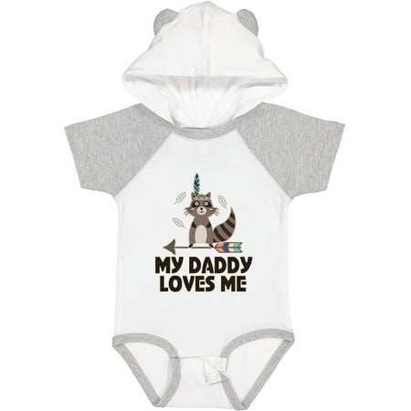 

Inktastic Daddy Loves Me Raccoon Boys or Girls Baby Bodysuit