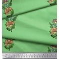thumbnail image 2 of Soimoi Rayon Crepe Fabric Leaves & Floral Block Decor Fabric Printed Yard 46 Inch Wide, 2 of 3
