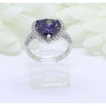 thumbnail image 4 of HeartsAndYou 2.4ct Natural Amethyst Diamond Ring Cluster Accent Halo 14k SOLID White Gold, 4 of 9