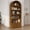 Walnut, variant on 71.6" Tall Arched Bookshelf, 6 Tier Farmhouse Cabinet with Open Shelf & Storage Drawers, Modern Freestanding Wood Bookcase for Living Room, Bedroom, Home Office,Walnut