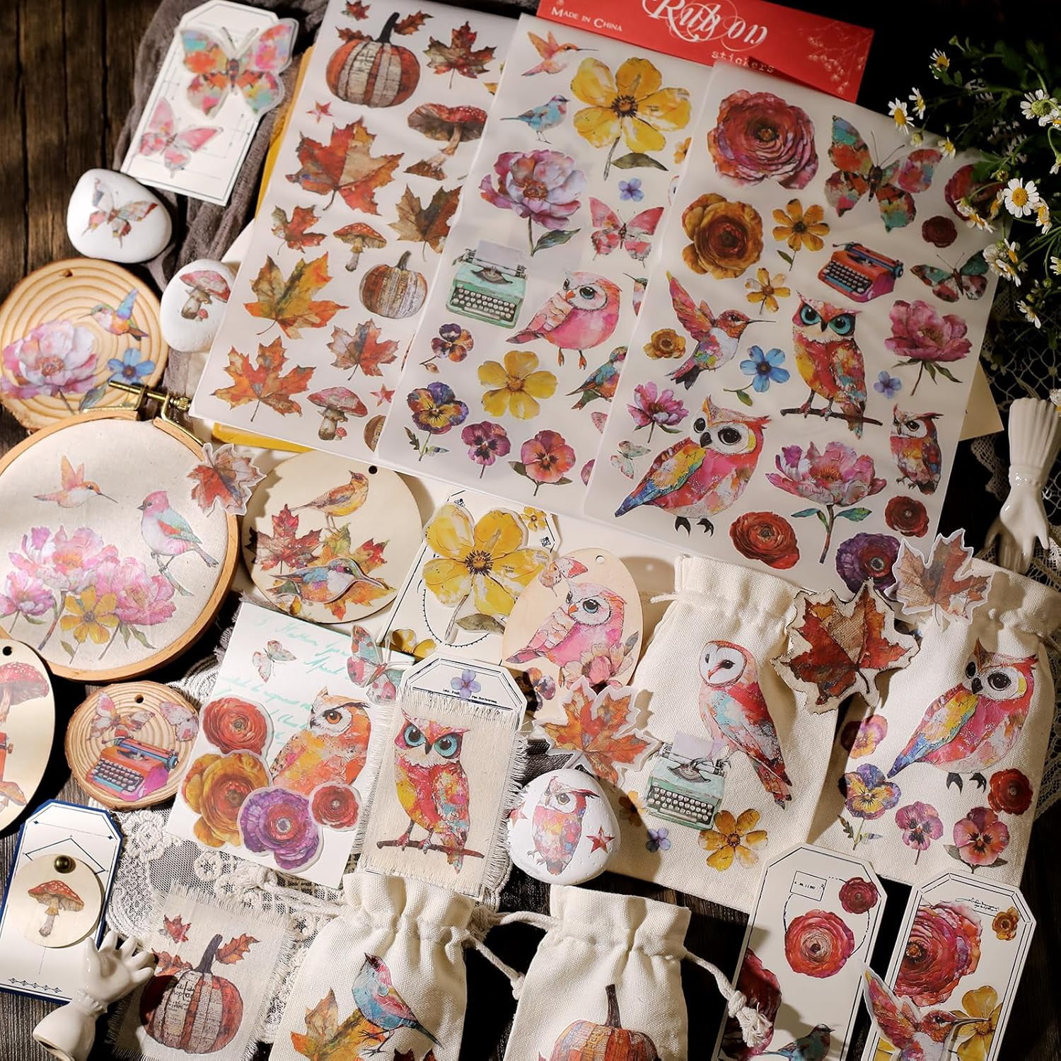 CATaireen Rub on Transfer Stickers Fit Paper Wood Fabric Fairy Elements Scrapbooking Supplies Art Collage Card Making Vintage Junk Journal Set for Adults