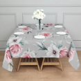 thumbnail image 4 of Floral Square Tablecloth 42x42in(107x107cm) – Waterproof Polyester Printed Table Cover, Wrinkle Resistant & Washable for Kitchen Dining Picnic Party Decor, Thanksgiving,Christmas, Spring,Flower, 4 of 6