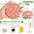thumbnail image 3 of Haosy Set of 6 Drink Woven Coaster with Holder Heat Resistant Non-Slip Bar Coasters 4 Inches Elegant Coral Flower Plant, 3 of 7